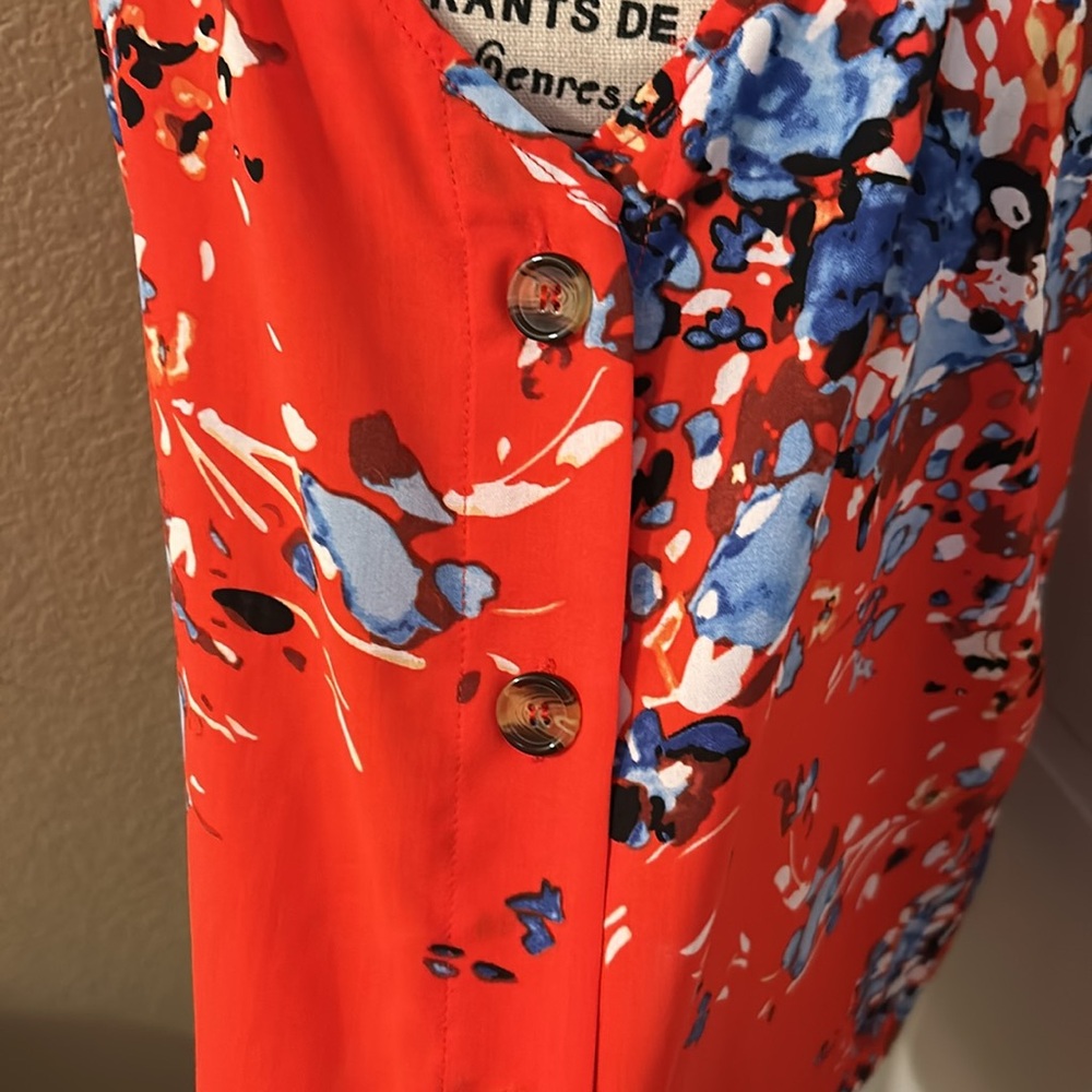 Vibrant Floral Tank Top With Adjustable Spaghetti… - image 4